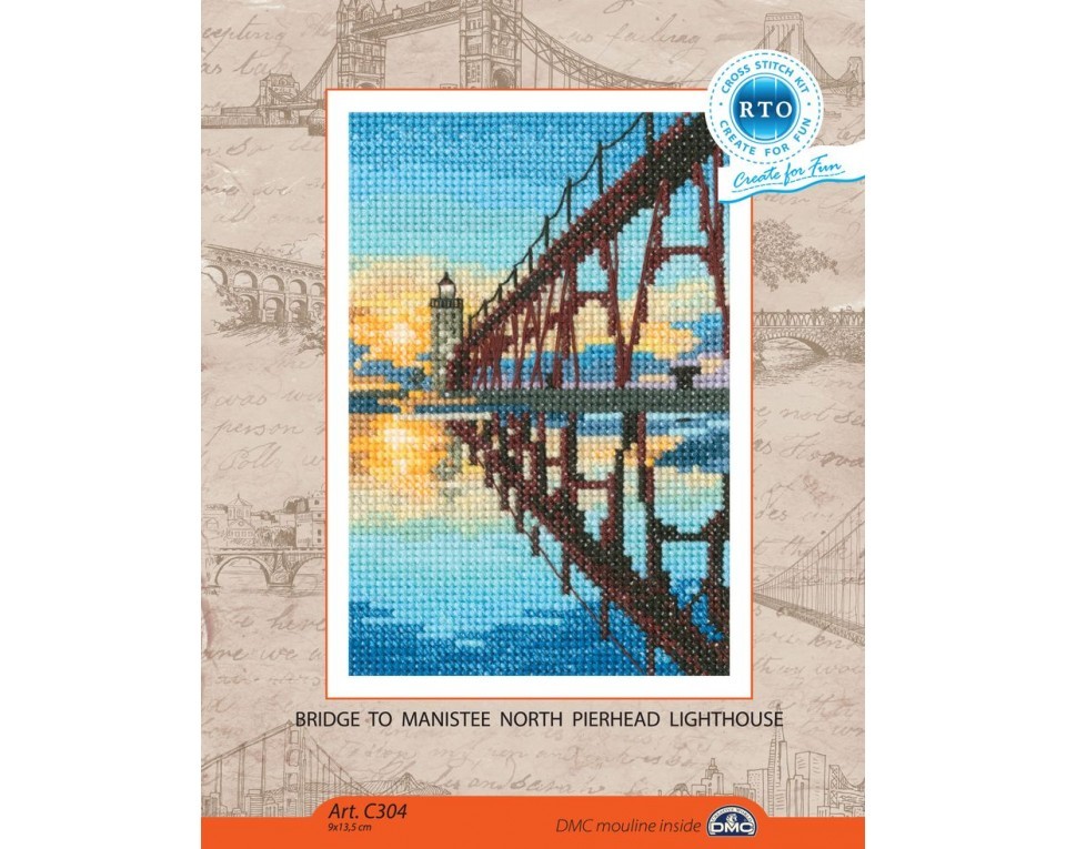 Cross-stitch kit "Bridge to Manistee north pierhead lighthouse", Article: C304