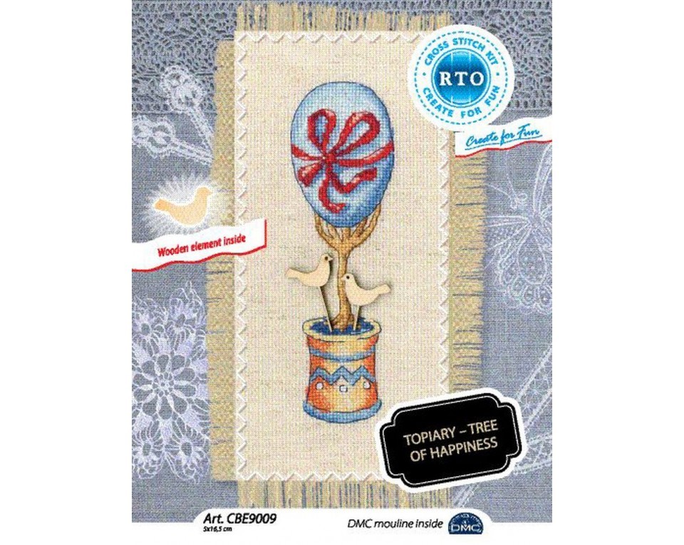 Cross-stitch kits with plywood form "Topiary - tree of happiness", Article: CBE9009