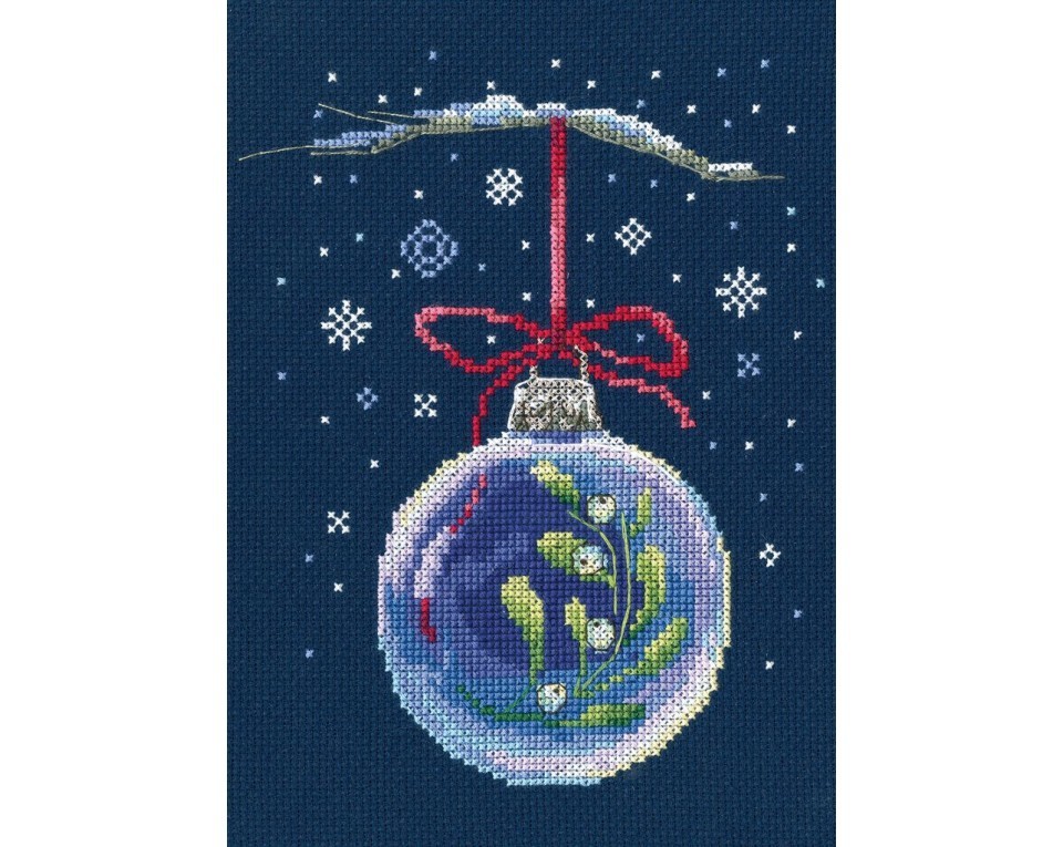 Cross-stitch kit "Ball with a sprig of mistletoe", Article: C290