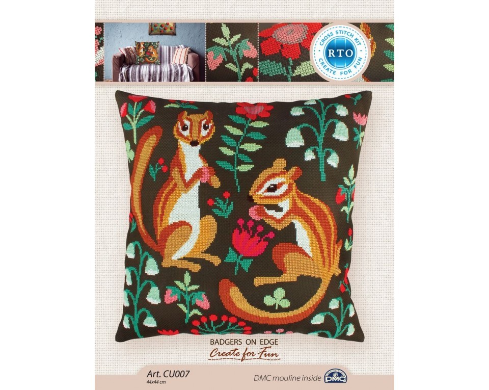 Cross-stitch kit "Badgers on edge", Article: CU007