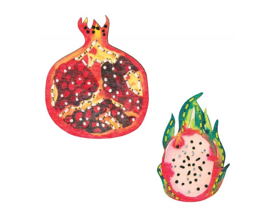 Plywood magnet kit with an applied design "Rich Fruits", Article: EHW011