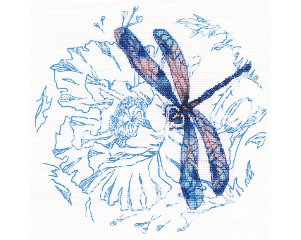 Cross-stitch kits with printed background "Dance of dragonflies", Article: M70023