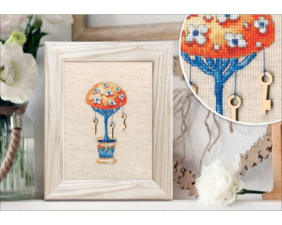Cross-stitch kits with plywood form "Topiary - tree of happiness", Article: CBE9014