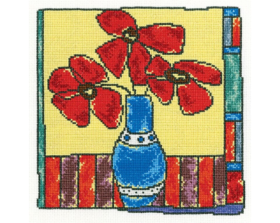 Cross-Stitch Kit "Red flowers", Article: M476