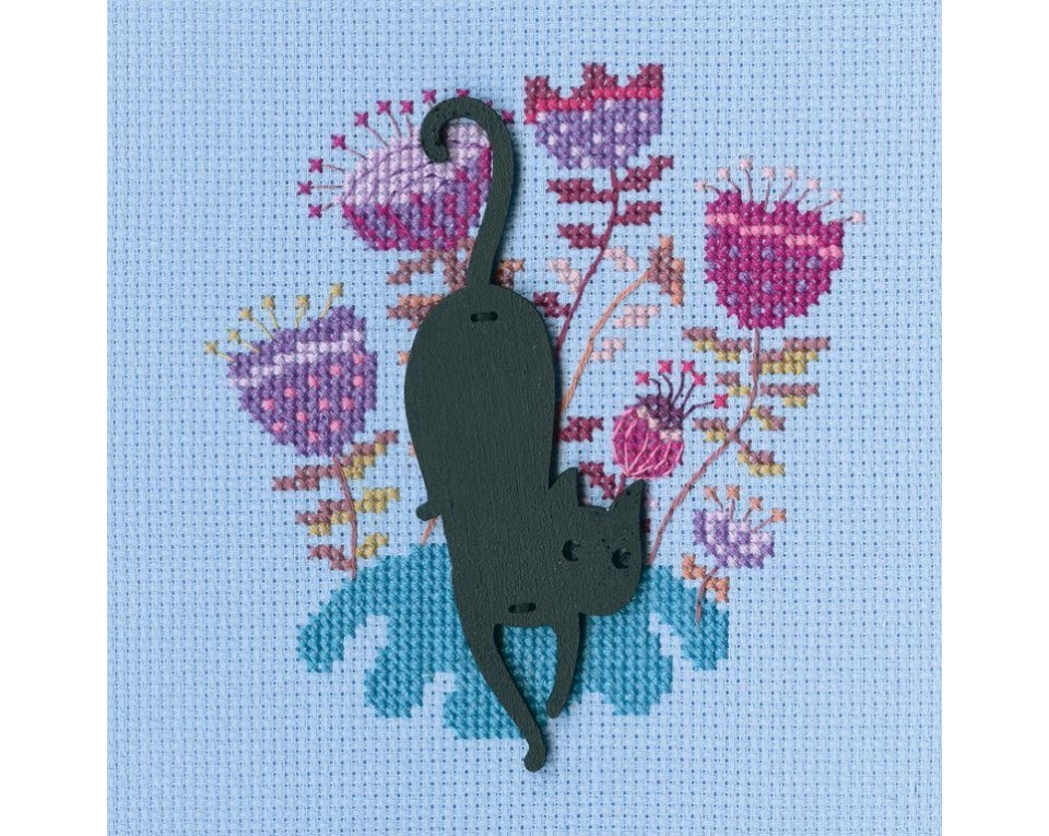Cross-stitch kit with plywood form "Cat", Article: CBE9006