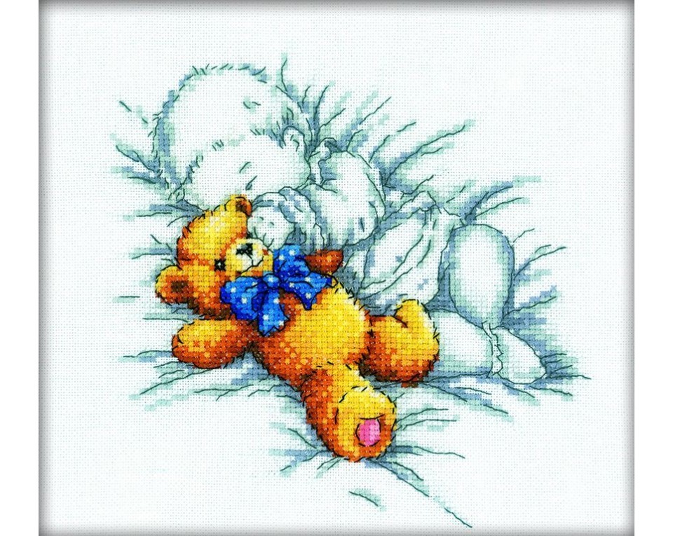 Cross-Stitch Kit "Baby with teddy-bear", Article: M158
