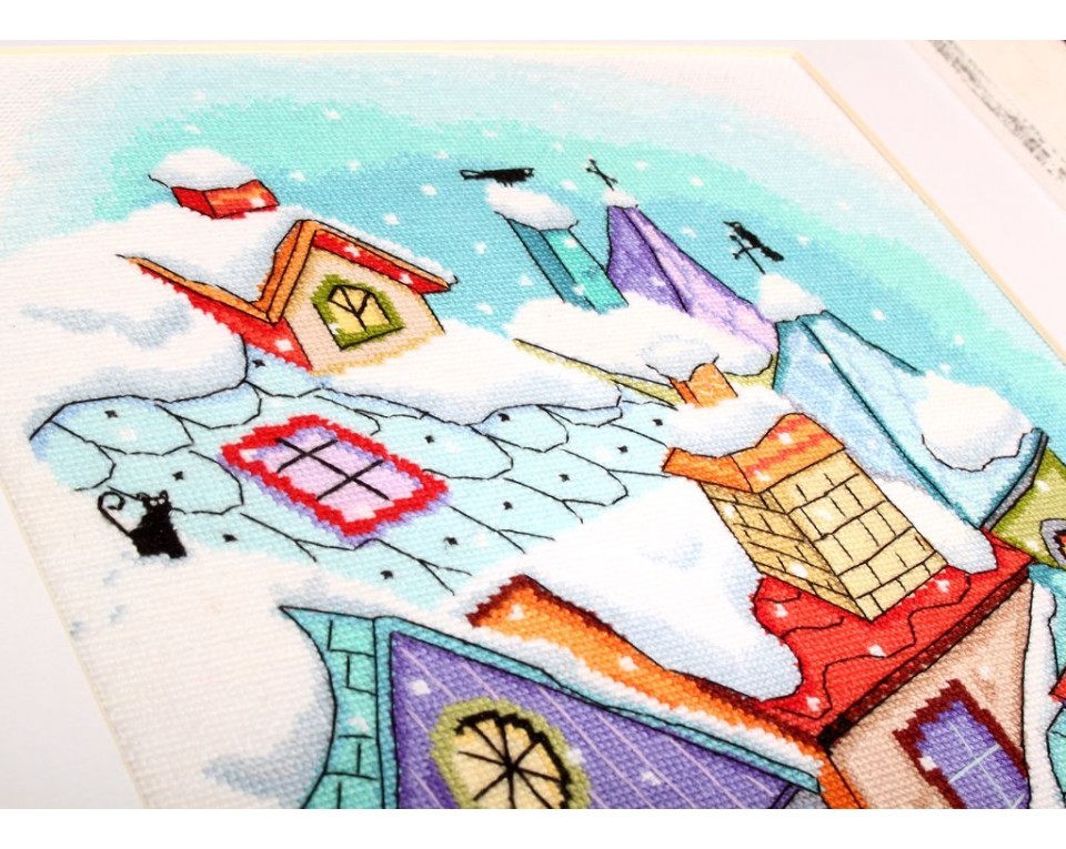 Cross-stitch kits "Winter on the roofs", Article: M655