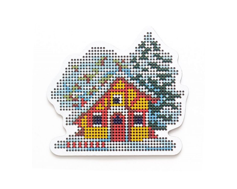 Cross-stitch kit with perforated wooden form, Article: EHW027