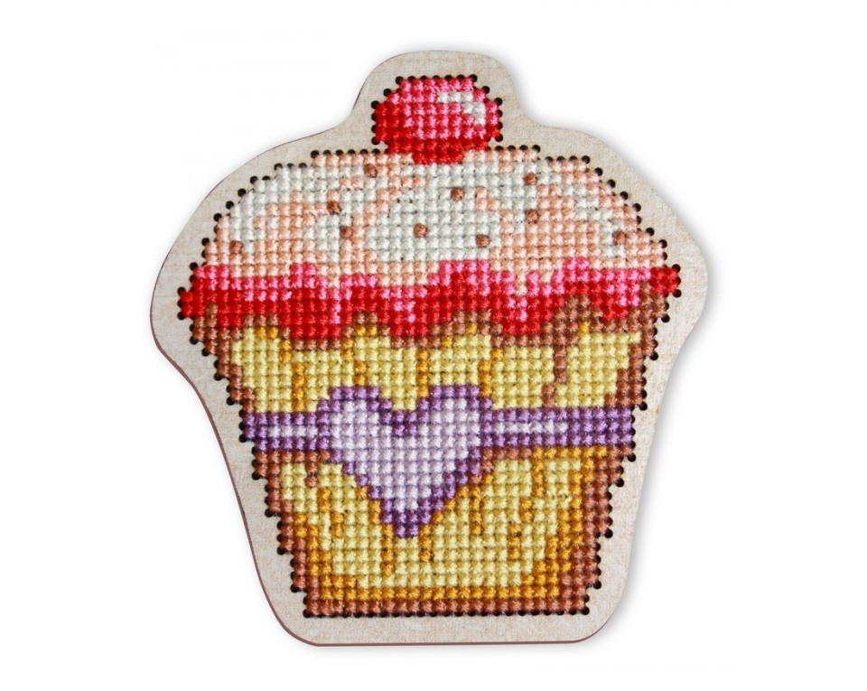 Cross-stitch kit with perforated wooden form, Article: EHW030