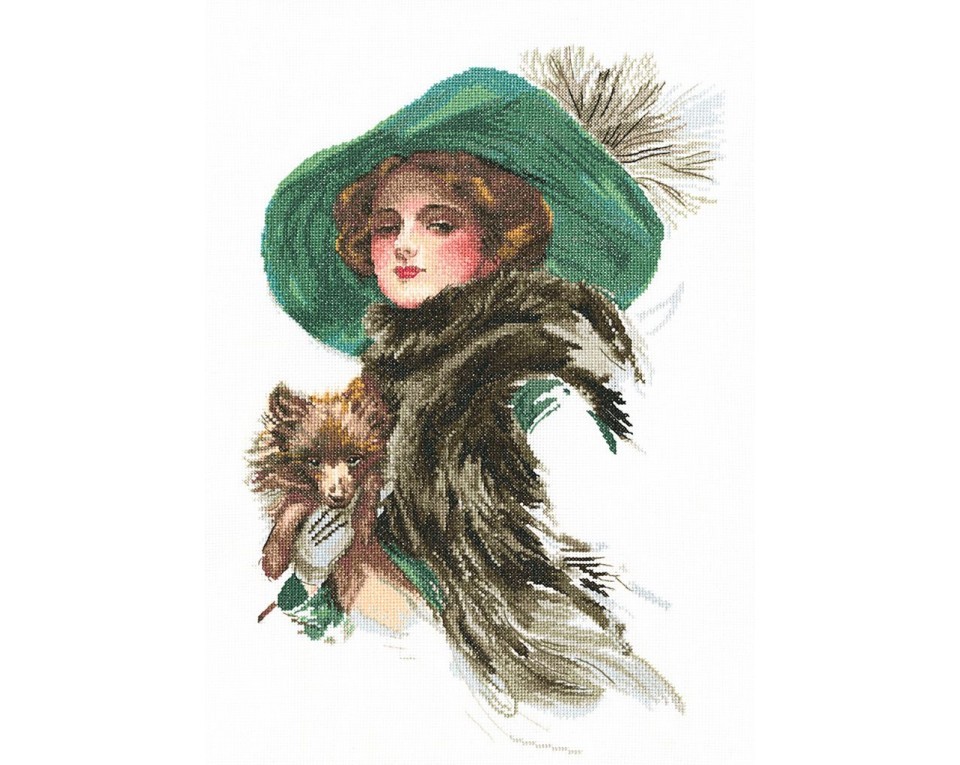 Cross-Stitch Kit "Lady with dog", Article: M478