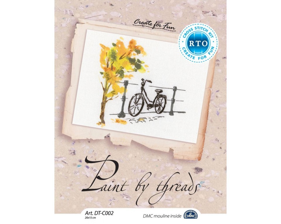 Cross-stitch kits with printed background "Paint by Threads", Article: DT-C002