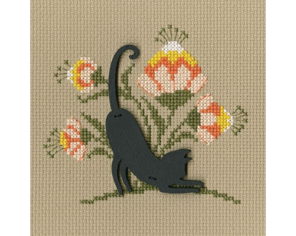 Cross-stitch kit with plywood form "Cat", Article: CBE9002