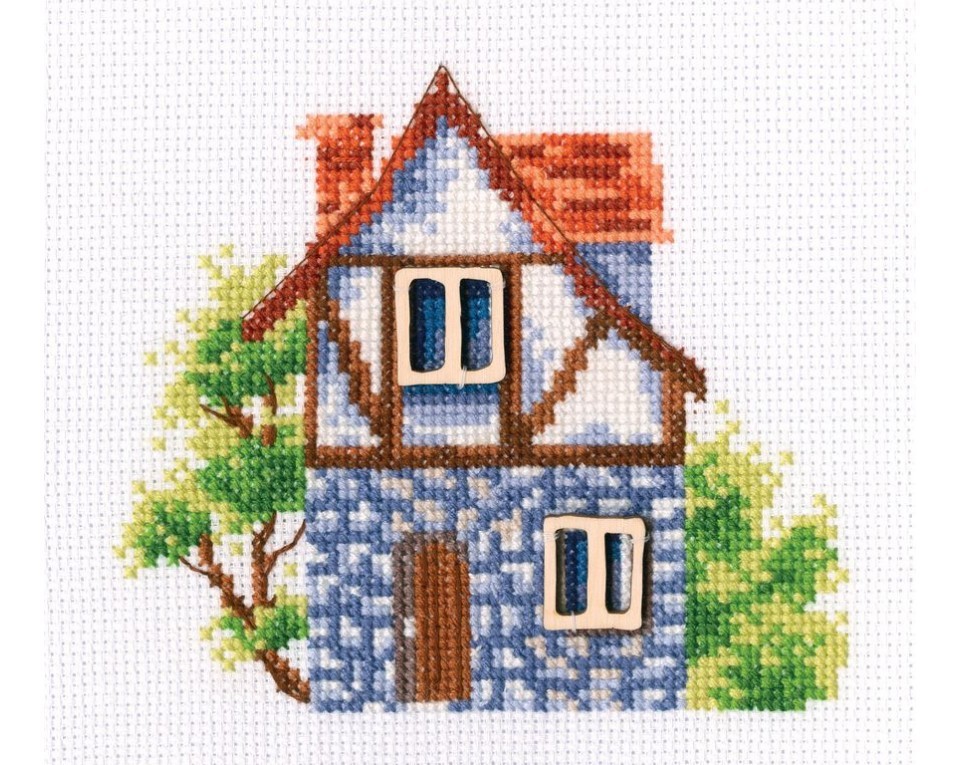 Cross-stitch kit with plywood form "My sweet home", Article: MBE9007