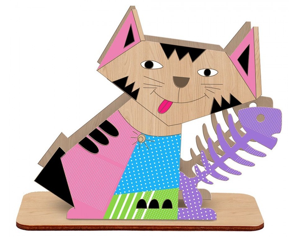 Plywood form "Buratini" in Origami style - support, Article: DZ80014