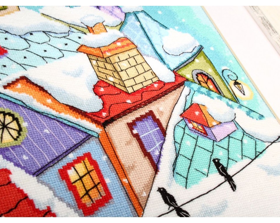 Cross-stitch kits "Winter on the roofs", Article: M655