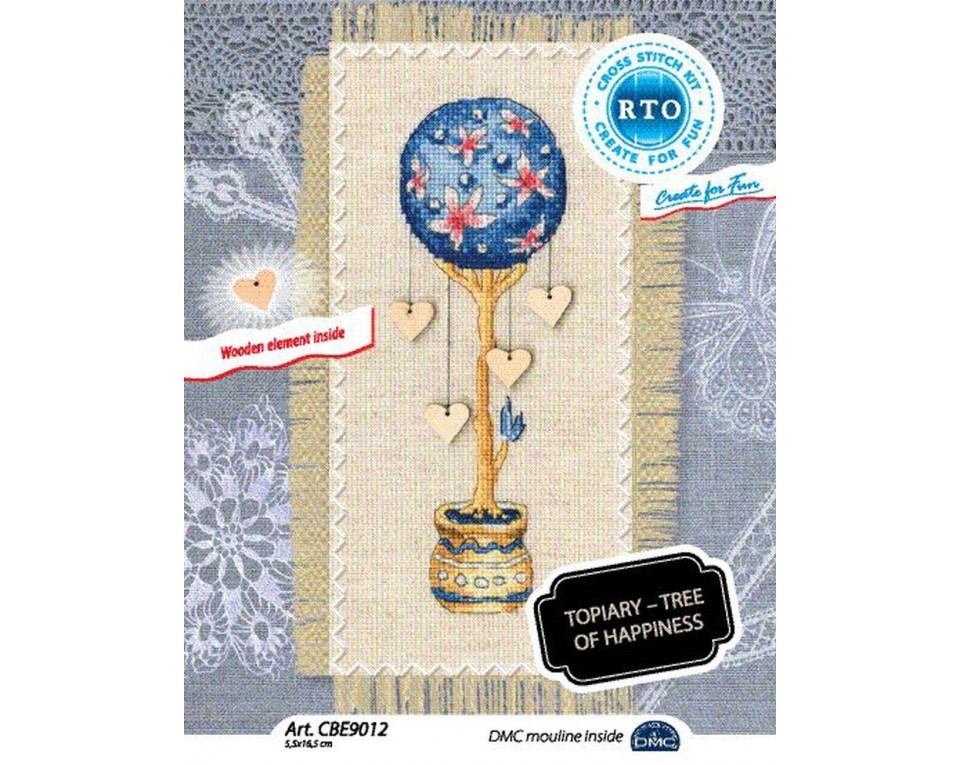 Cross-stitch kits with plywood form "Topiary - tree of happiness", Article: CBE9012