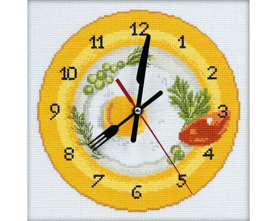 Cross-Stitch Kit – clock "It's breakfast time", Article: M40009