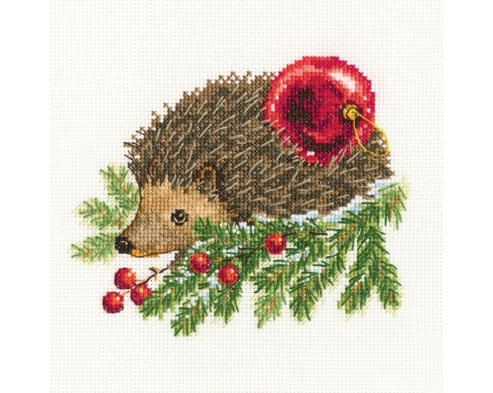 Cross-stitch kit "Hedgehog decorating Christmas tree", Article: C269