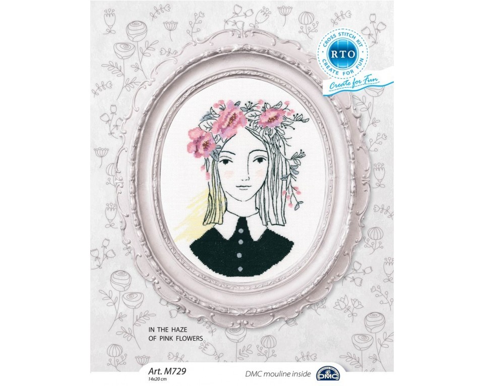 Cross-stitch kit "In the haze of pink flowers", Article: M729
