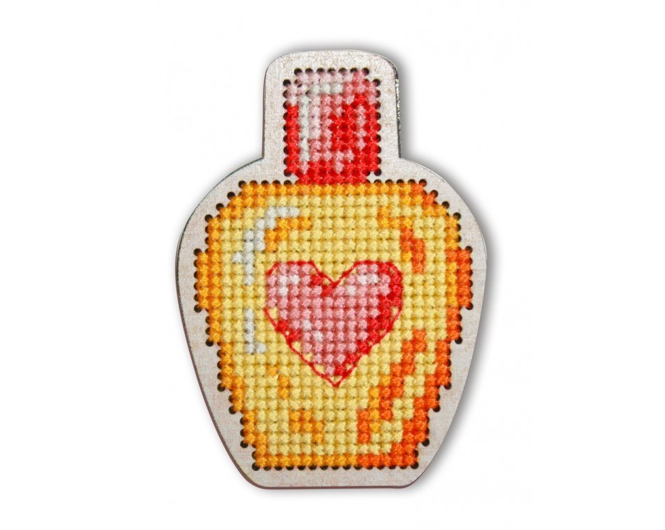 Cross-stitch kit with perforated wooden form, Article: EHW021