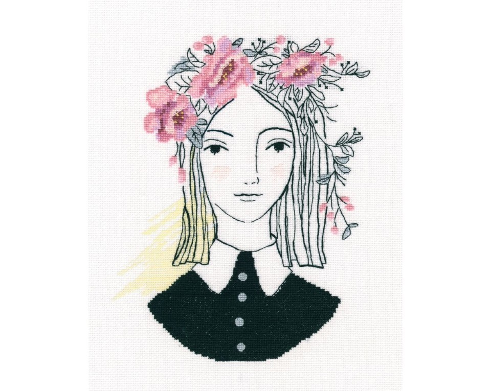 Cross-stitch kit "In the haze of pink flowers", Article: M729