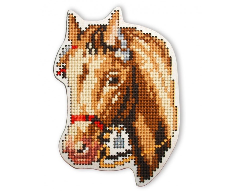 Cross-stitch kit with perforated wooden form, Article: EHW035