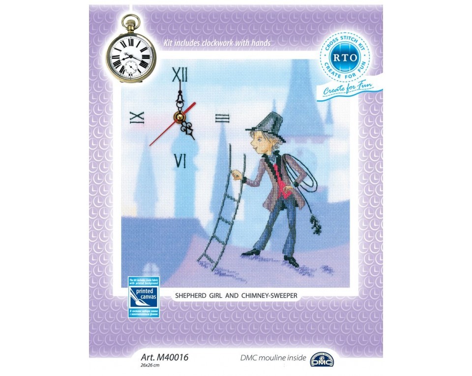Cross-Stitch Kit – clock "Сhimney-sweeper", Article: M40016