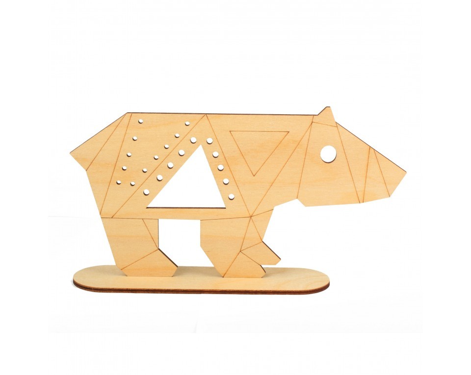 Plywood form "Buratini" in Origami style on a support, Article: DZ80016