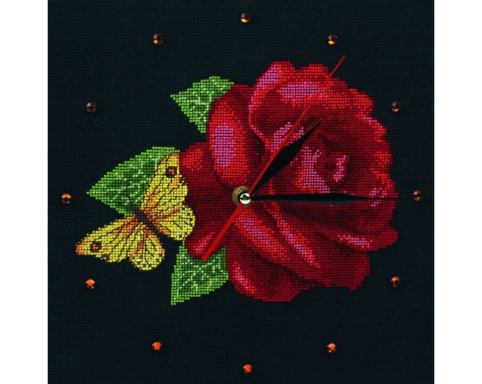 Cross-Stitch Kit - clock "Time for Roses", Article: M40008