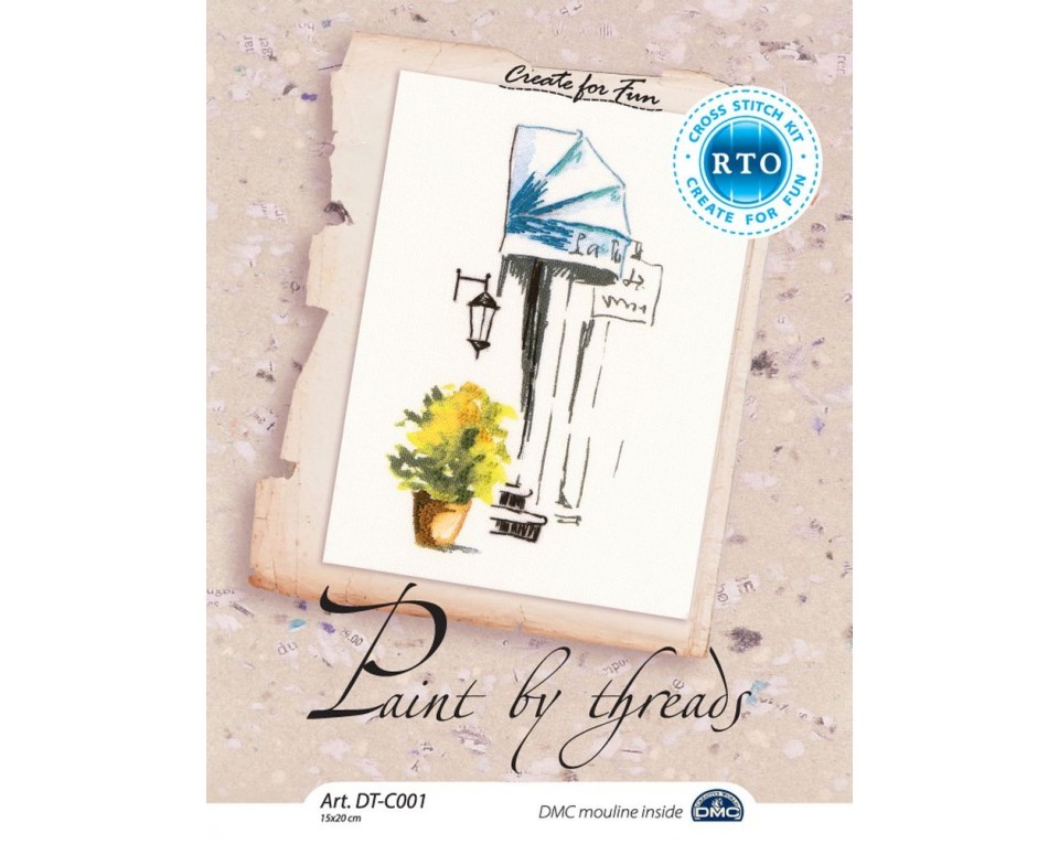 Cross-stitch kits with printed background "Paint by Threads", Article: DT-C001