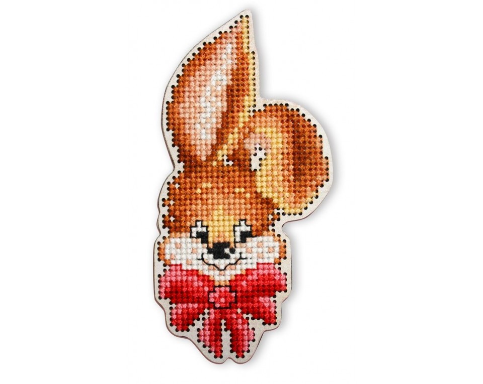 Cross-stitch kit with perforated wooden form, Article: EHW041