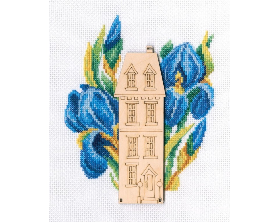 Cross-stitch kits with plywood form "Street of flowers", Article: MBE9005