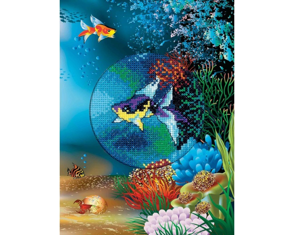 Cross-Stitch Kit - postcard "Sea fish", Article: CH815