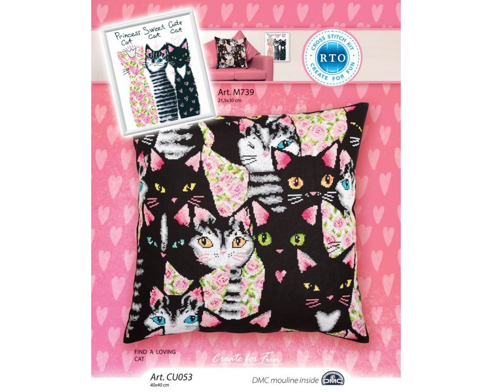 Cross-stitch kit "Find a loving cat", Article: CU053