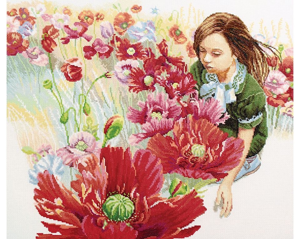 Cross-Stitch Kit "Blooming Poppy Field", Article: M345