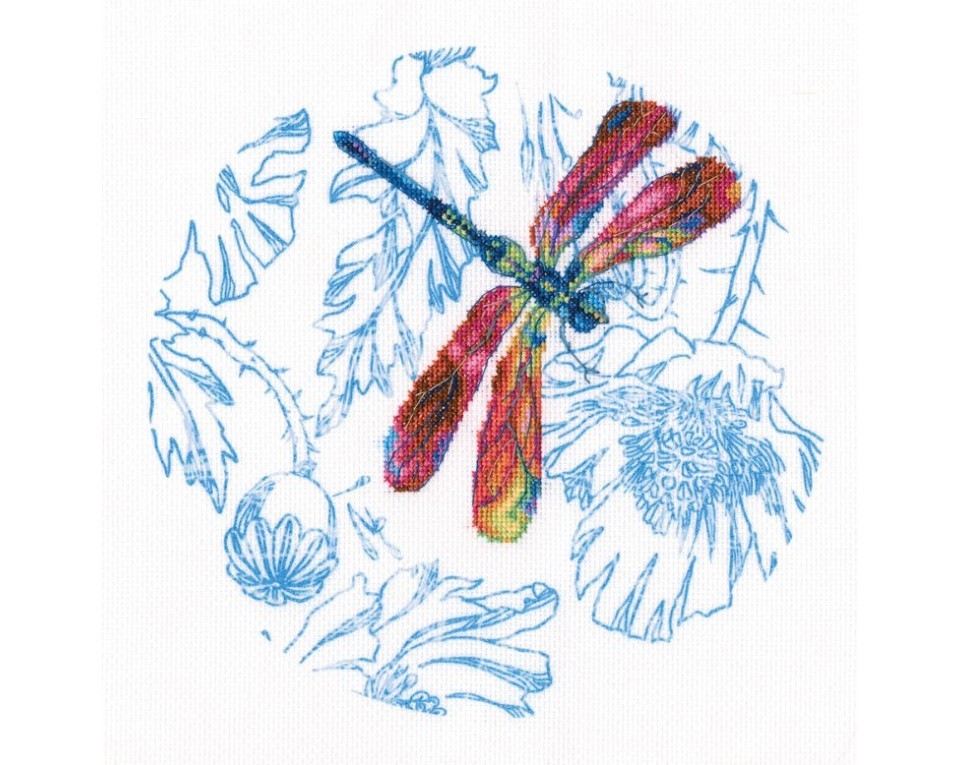 Cross-stitch kits with printed background "Dance of dragonflies", Article: M70022