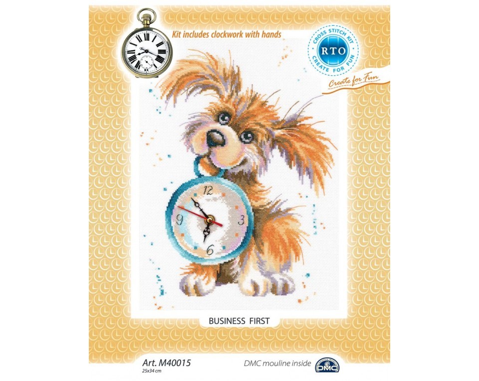 Cross-Stitch Kit – clock "Business first", Article: M40015