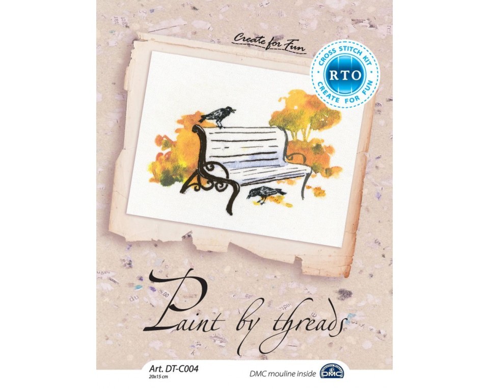 Cross-stitch kits with printed background "Paint by Threads", Article: DT-C004