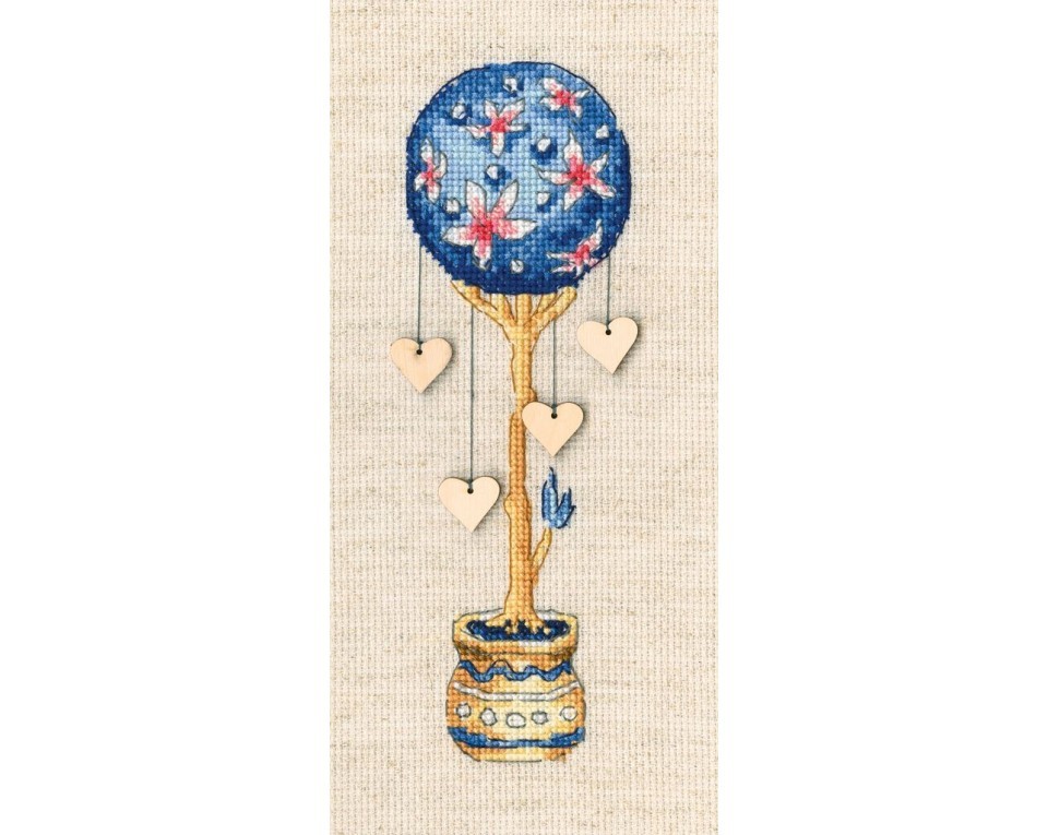 Cross-stitch kits with plywood form "Topiary - tree of happiness", Article: CBE9012