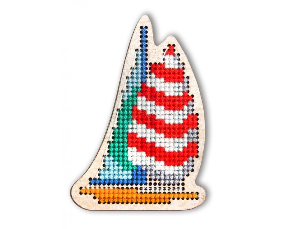 Cross-stitch kit with perforated wooden form, Article: EHW023