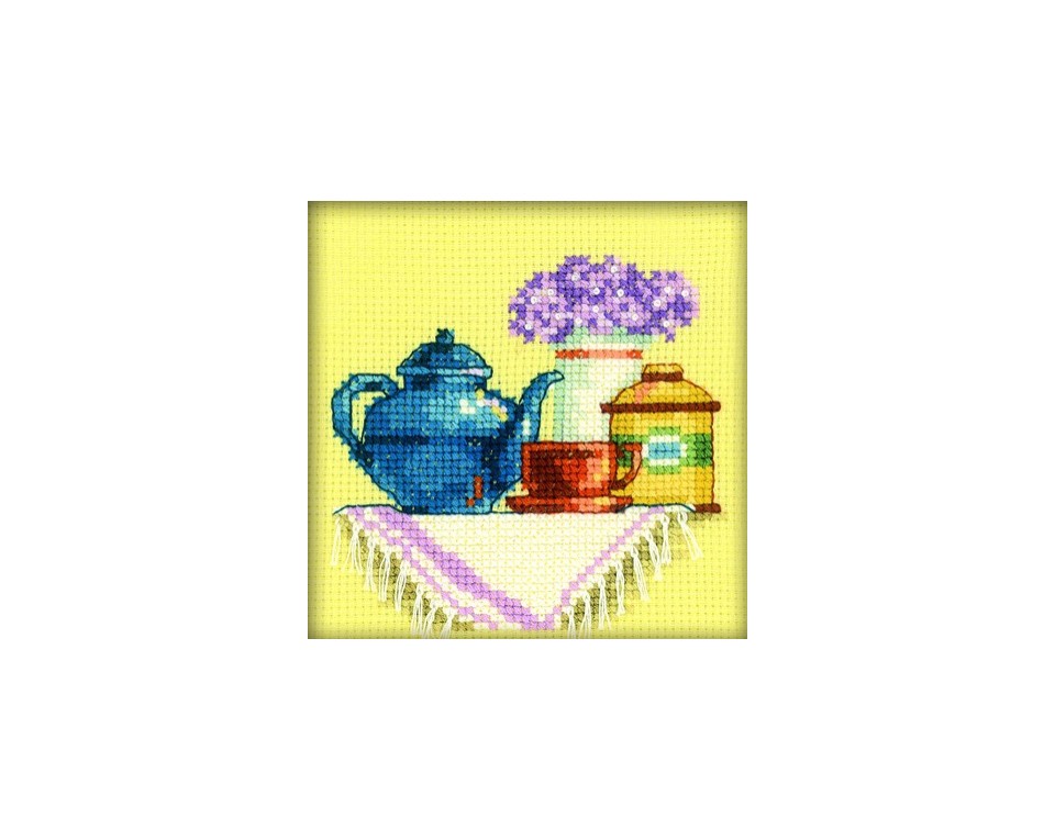 Cross-Stitch Kit "A Cup of Tea in The Morning", Article: H198
