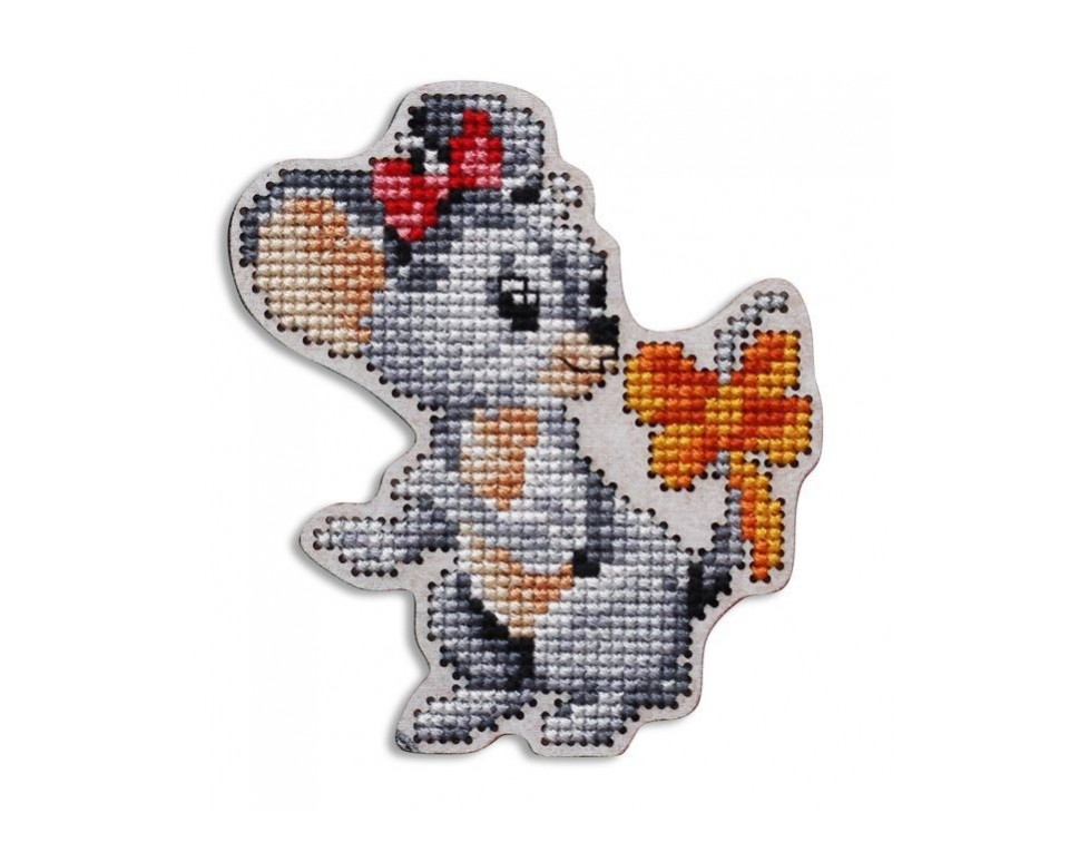 Cross-stitch kit with perforated wooden form, Article: EHW048