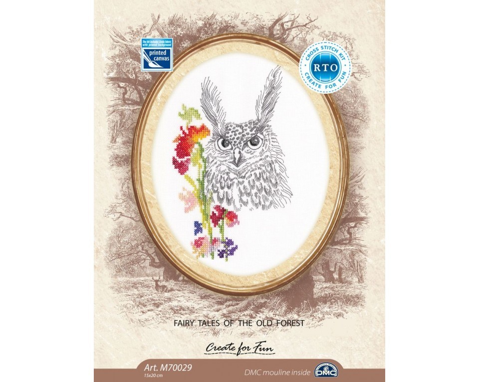 Cross-stitch kits with printed background "Fairy tales of the old forest", Article: M70029