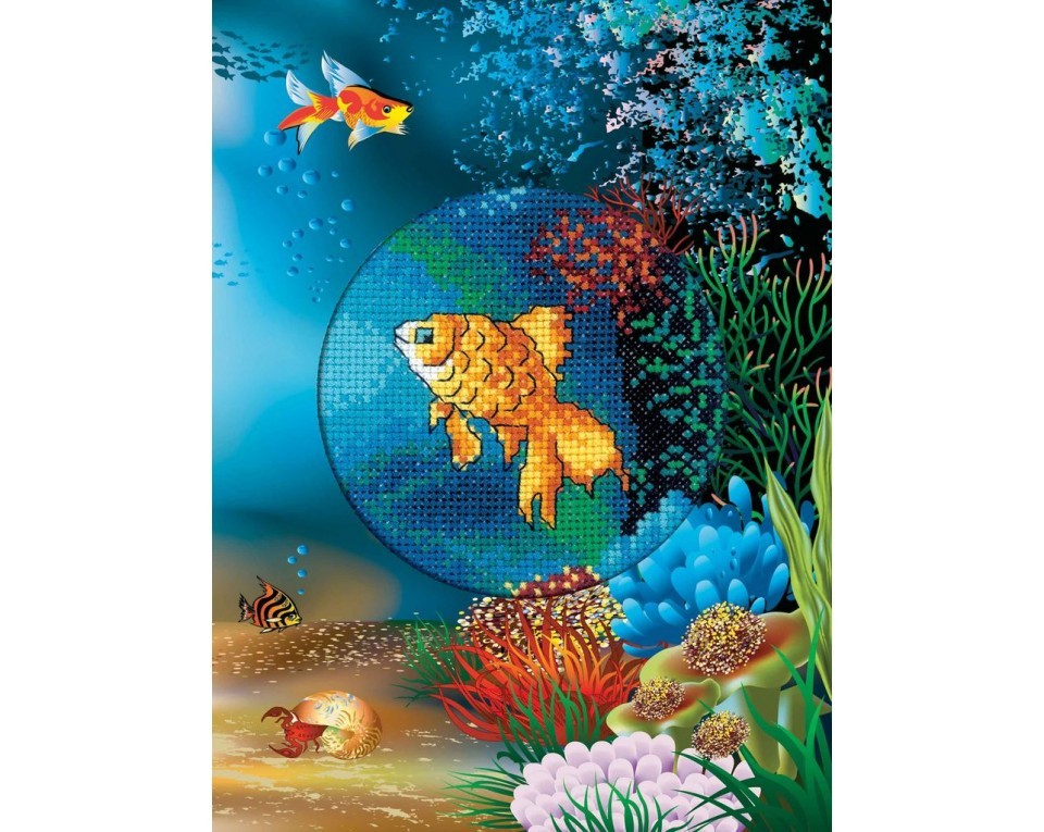 Cross-Stitch Kit - postcard "Goldfish", Article: CH814