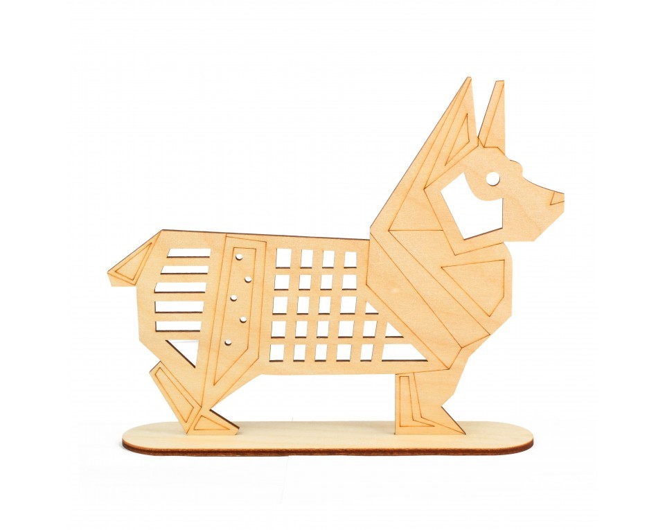 Plywood form "Buratini" in Origami style on a support, Article: DZ80020