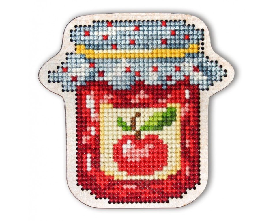 Cross-stitch kit with perforated wooden form, Article: EHW019