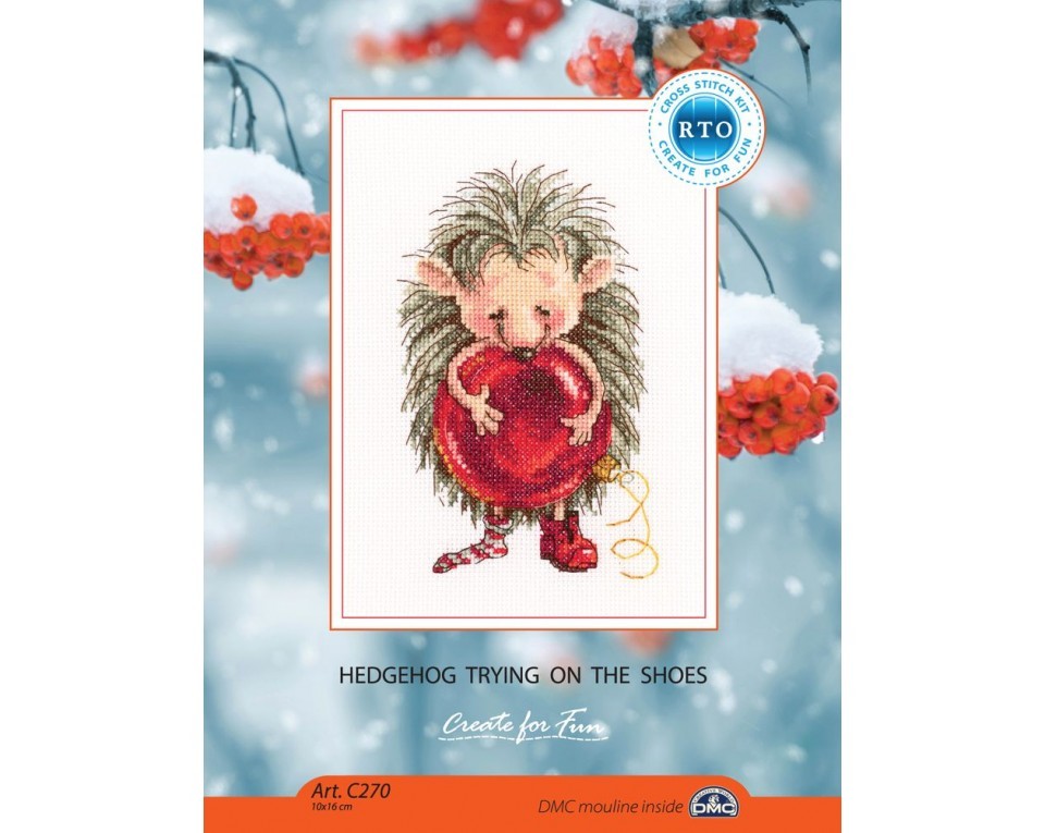 Cross-stitch kit "Hedgehog trying on the shoes", Article: C270