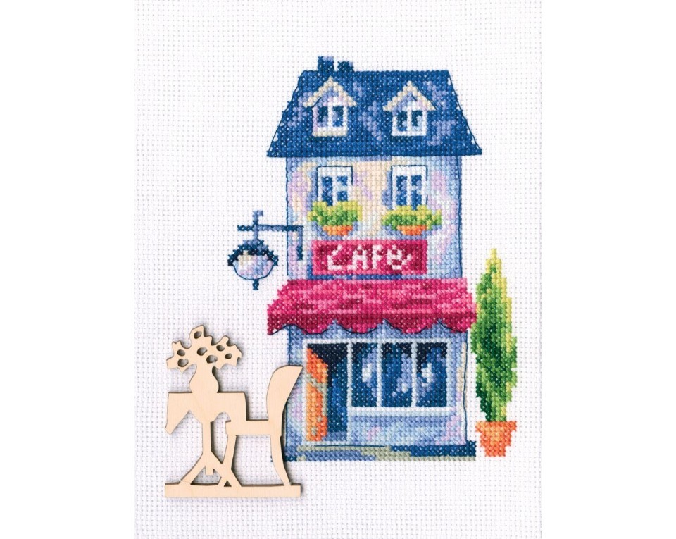 Cross-stitch kit with plywood form "My sweet home", Article: MBE9011