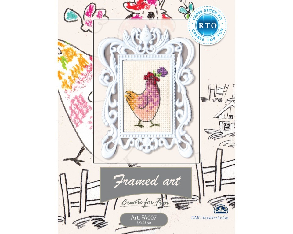 Cross-Stitch Kit "Hen with flower", Article: FA007