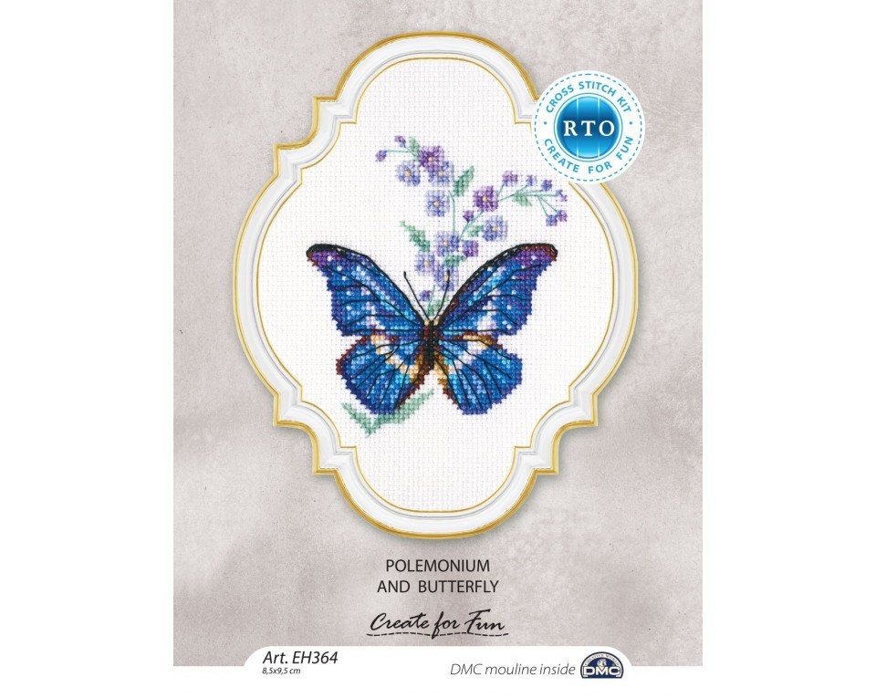 Cross-stitch kit "Polemonium and butterfly", Article: EH364
